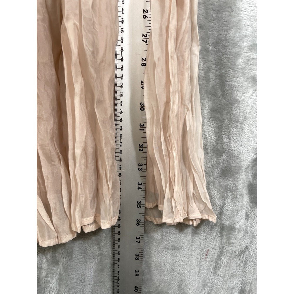 NWT Baltic Born‎ Cyra Midi Skirt Size M Natural Beige Crinkled Pleated Lined NEW - Picture 8 of 9